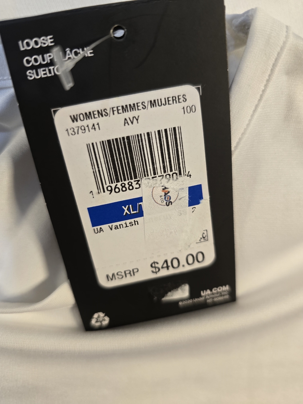 Under Armour White Short Sleeve Athletic Tee with Logo - Picture 3 of 8